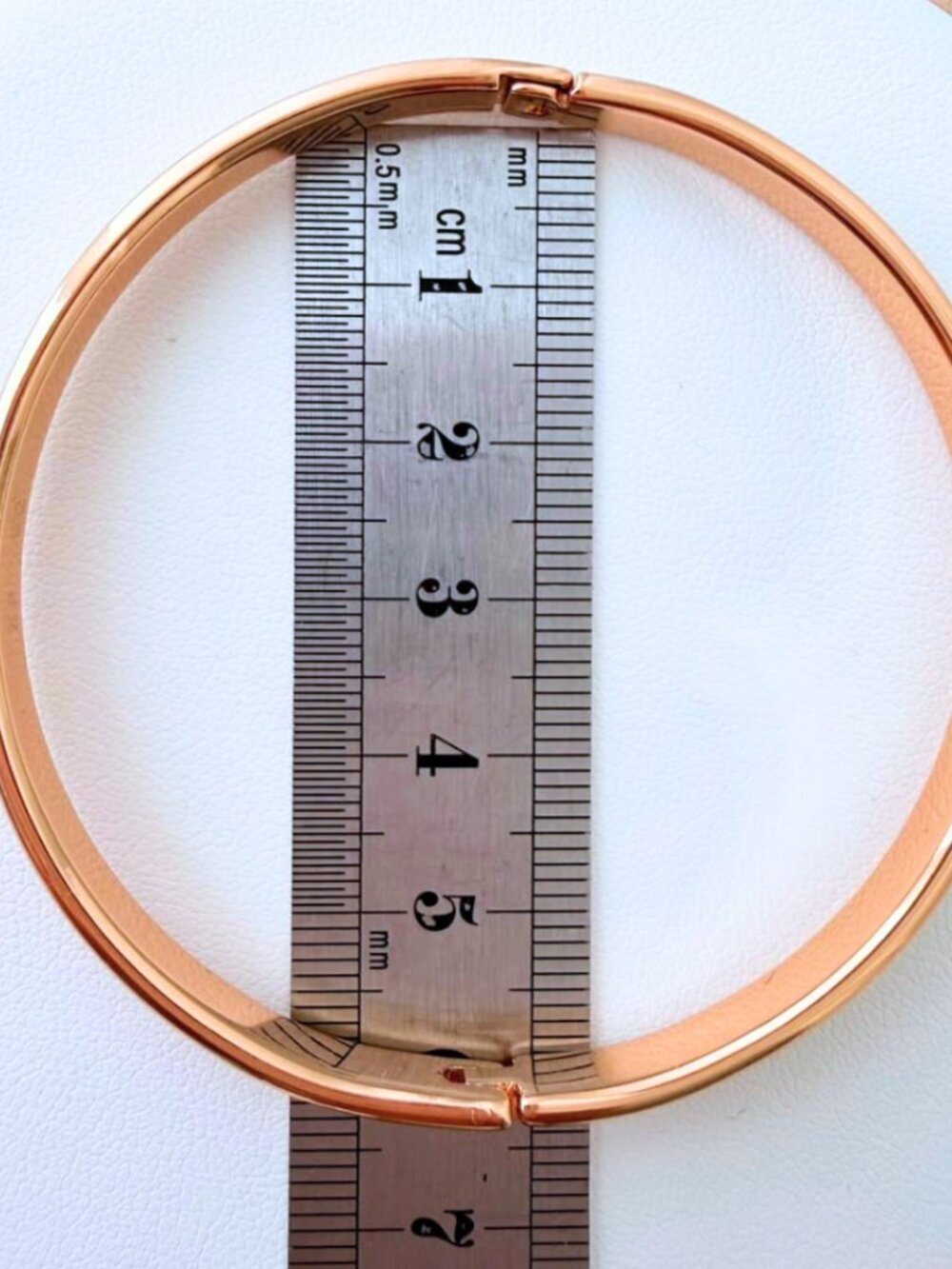 Classic Plain Hinged Bangle Bracelet – Rose Gold Plated | Sleek Minimalist - Picture 5 of 6
